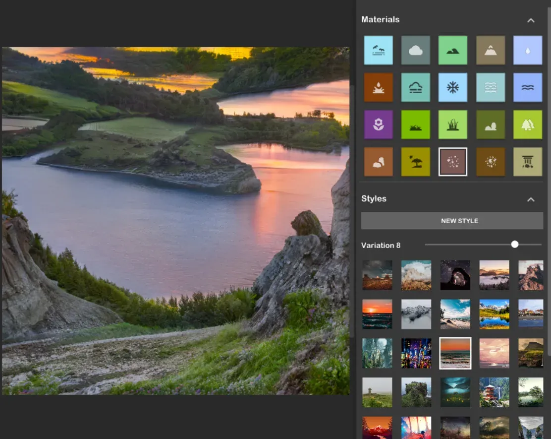 استایل ها و متریال های مختلف Nvidia Canvas