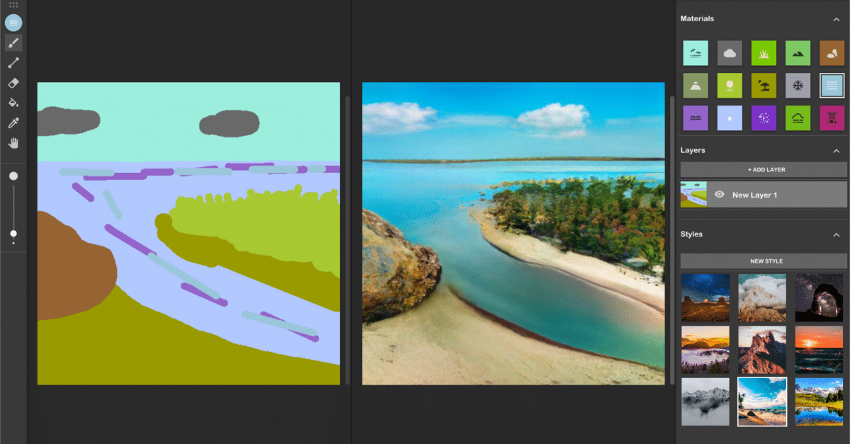 ابزار هوش مصنوعی nvidia canvas
