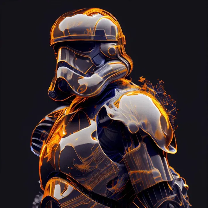 تصویر از یک شوالیه Starwar که توسط میدجرنی ساخته شده